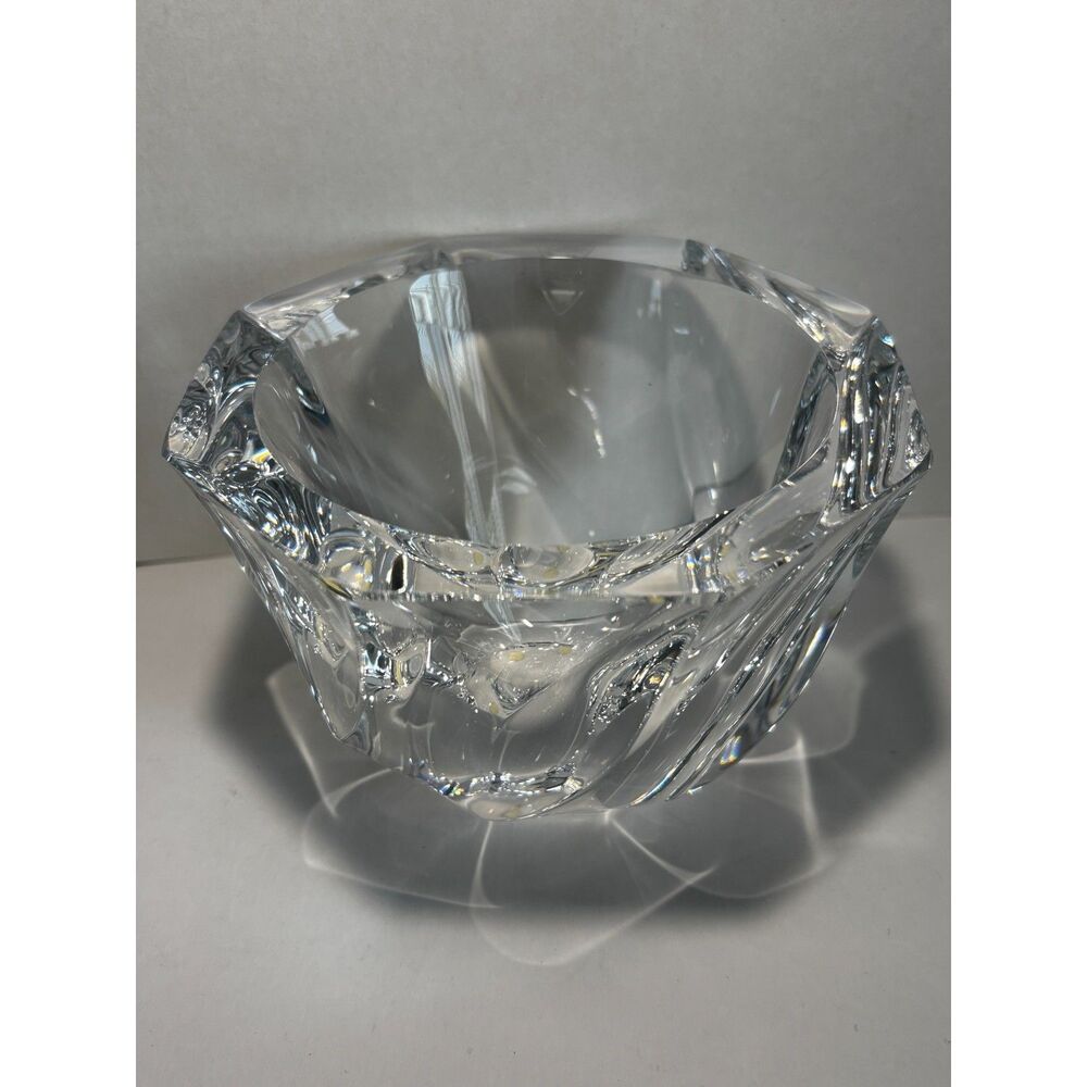 Orrefors Residence heavy crystal candy dish, mint